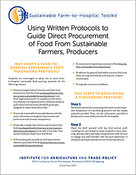 Sustainable Farm-to-Hospital Toolkit: Using Written Protocols to Guide Direct Procurement of Food From Sustainable Farmers, Producers