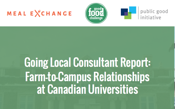 Going Local: Food Procurement on Campus, Farm to Healthcare