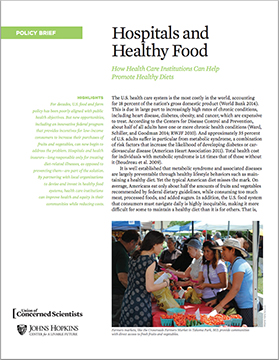 Hospitals and Healthy Food: How Health Care Institutions Can HelpPromote Healthy Diets