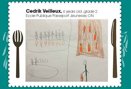 Cedrik Veilleux, age 6, grade 2, Ecole Publique Passeport Jeunesse, ON