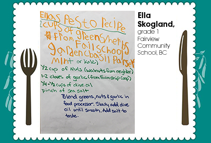 Ella Skogland, grade 1, Fairview Community School, BC