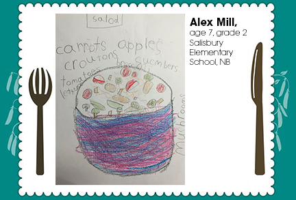 Alex Mill, age 7, grade 2, Salisbury Elementary School, NB